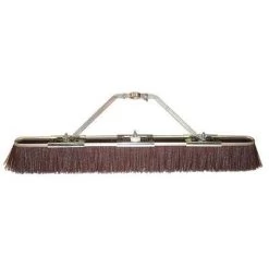 Tough Guy Push Broom: Metal, 30 In Sweep Face, No Handle Broom Handle Lg, Bolt-On, 3 1/4 In Trim Lg