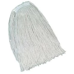Rubbermaid Wet Mop: Cotton, 20 Oz Dry Wt, 1 In Headband Size, White, 12 PK
