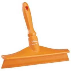 Vikan 10 Inch Single Blade Rubber Bench Squeegee With 6.5 Inch Handle, Orange