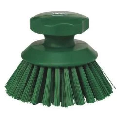 Vikan Stiff Bristle Round Scrub Brush, 5 Inch, Green