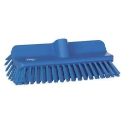 Vikan Stiff Bristle High/Low Deck Scrub Brush Head, 5 X 10 Inch, Blue