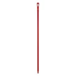 Vikan Color Coded Handle: Threaded, European, Polypropylene, 59 In Lg, 1 1/4 In Dia, Red