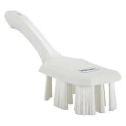 Vikan Wide Stiff Bristle, Short Handled Scrub Brush, 3 X 10 Inch, White