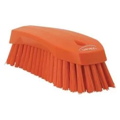 Vikan Stiff Bristle Hand Scrub Brush, 7.5 X 2.5 Inch, Orange