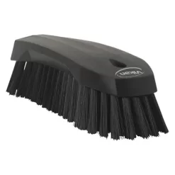 Vikan Stiff Bristle Hand Scrub Brush, 7.5 X 2.5 Inch, Black