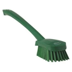 Vikan Stiff Bristle, Long Handled Scrub Brush, 2 X 16.5 Inch, Green