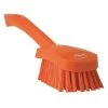 Vikan Stiff Bristle Short Handled Scrub Brush, 3 X 10 Inch, Orange
