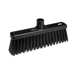 Vikan Straight Neck Broom Head, 12 Inch, Black