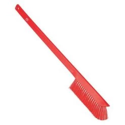 Vikan Ultra Slim, Long Handled Cleaning Scrub Brush, .6 X 23.6 Inch, Red