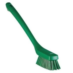 Vikan Narrow Head, Long Handled Scrub Brush, 16.5 Inch, Green