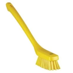 Vikan Narrow Head, Long Handled Scrub Brush, 16.5 Inch, Yellow