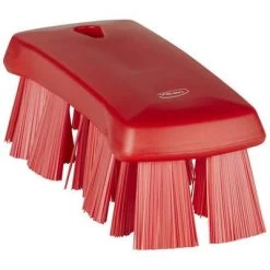 Vikan Stiff Bristle, Wide Flared Hand Scrub Brush, 6.9 X 2 Inch, Red