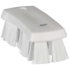 Vikan Stiff Bristle, Wide Flared Hand Scrub Brush, 6.9 X 2 Inch, White