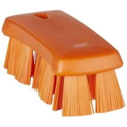 Vikan Stiff Bristle, Wide Flared Hand Scrub Brush, 6.9 X 2 Inch, Orange