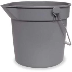 Tough Guy Pail: 3 1/2 Gal Bucket Capacity, Plastic, Gray