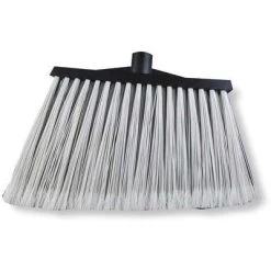 Tough Guy Angle Broom Head: Plastic, 9 In Sweep Face, No Handle Broom Handle L, Acme Thread, Black