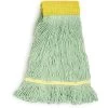 Tough Guy Wet Mop: PET, 26 Oz. Dry Wt, 5 In Headband Size, Green, Side Gate Connection, Launderable