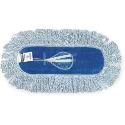Tough Guy Mop Pad: Nylon, 18 In Frame Wd, White, Quick Change Mop Connection, Launderable, No Handle
