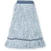 Tough Guy Finish Mop: Rayon, 16 Oz. Dry Wt, 1-1/4 In Headband Size, Blue, Side Gate Connection