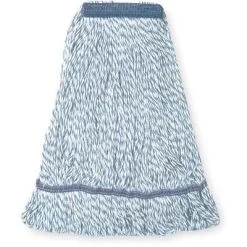 Tough Guy Finish Mop: Rayon, 16 Oz. Dry Wt, 1-1/4 In Headband Size, Blue, Side Gate Connection