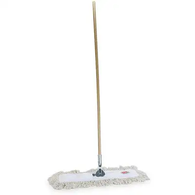 Tough Guy Dust Mop Kit: Cotton, 5 In Dp, Wood, 60 In Handle Lg, Cut End 1 Tough Guy Dust Mop Kit: Cotton, 5 In Dp, Wood, 60 In Handle Lg, Cut End