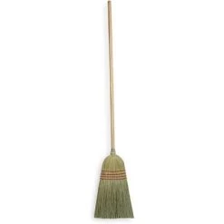 Tough Guy Corn Broom: 12 In Sweep Face, Soft/Stiff Combo, Natural, Tan Bristle, 16 In Bristle Lg