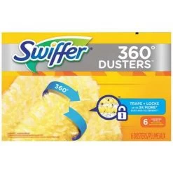 Swiffer Dusters Refills: 7 11/16 In L, Nonwoven, Yellow, 4 PK