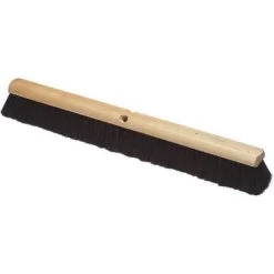 Ability One Floor Brush: Wood, 18 In Sweep Face, No Handle Broom Handle Lg, Acme Thread, Black