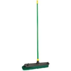 Quickie 60" Medium-Duty Push Broom For Any Surface; Synthetic, Green Bristles