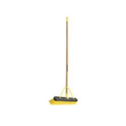 Quickie 60" Medium-Duty Push Broom For Any Surface; Synthetic, Yellow Bristles
