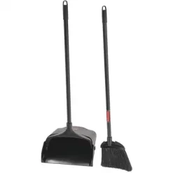 Rubbermaid 28" Lobby Broom And Dust Pan With Synthetic, Black Bristles