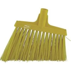 Vikan Stiff Bristle, 4.5-6 Inch Angle Cut Upright Broom Head, Yellow