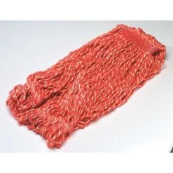 Rubbermaid Wet Mop: Synthetic, 18 Oz. Dry Wt, 1 In Headband Size, Red