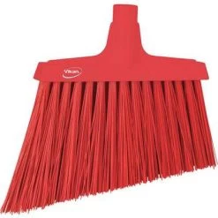 Vikan Stiff Bristle, 4.5-6 Inch Angle Cut Upright Broom Head, Red