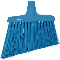 Vikan Stiff Bristle, 4.5-6 Inch Angle Cut Upright Broom Head, Blue