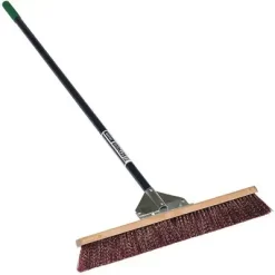 Seymour Midwest 60" Heavy-Duty Push Broom With Synthetic, Brown Bristles