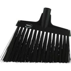 Vikan Stiff Bristle, 4.5-6 Inch Angle Cut Upright Broom Head, Black