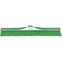 Tough Guy Broom Head: Plastic, 24 In Sweep Face, No Handle Broom Handle L, Acme Thread, Green