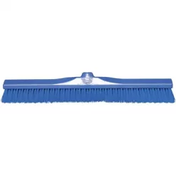 Tough Guy Broom Head: Plastic, 24 In Sweep Face, No Handle Broom Handle L, Acme Thread, Blue