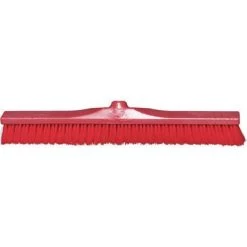 Tough Guy Broom Head: Plastic, 24 In Sweep Face, No Handle Broom Handle Lg, Acme Thread, Red