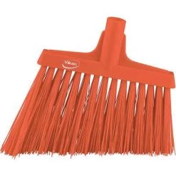 Vikan Stiff Bristle, 4.5-6 Inch Angle Cut Upright Broom Head, Orange