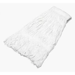 Ability One Wet Mop: Rayon, 32 Oz Dry Wt, White, Quick Change Connection, Launderable, Loop Mop End