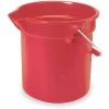 Rubbermaid Bucket: 2 1/2 Gal Bucket Capacity, HDPE, Red
