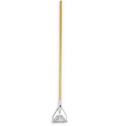 Ability One Wet Mop Handle, Screw On Mop Connection Type, Natural, Wood, 54" Handle Length