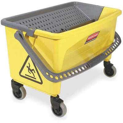 Rubbermaid Yellow And Black Polypropylene Mop Bucket And Wringer, 7 Gal. 1 Rubbermaid Yellow And Black Polypropylene Mop Bucket And Wringer, 7 Gal.