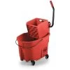 Rubbermaid Red Polypropylene Mop Bucket And Wringer, 8-3/4 Gal.
