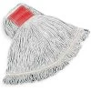 Rubbermaid Wet Mop: Rayon, 16 Oz. Dry Wt, 5 In Headband Size, White, Launderable