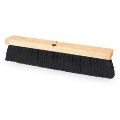 Ability One Push Broom: Wood, 18 In Sweep Face, No Handle Broom Handle Lg, Acme Thread, 3 In Trim Lg