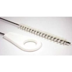 Pipe Brush: Nylon Bristles, Plastic Handle, 3/8 In Brush Dia., 5 In Brush Lg, White