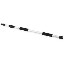 Tough Guy Flow Thru Handle, Screw On Mop Connection Type, Silver, Aluminum, 36 To 62" Handle Length